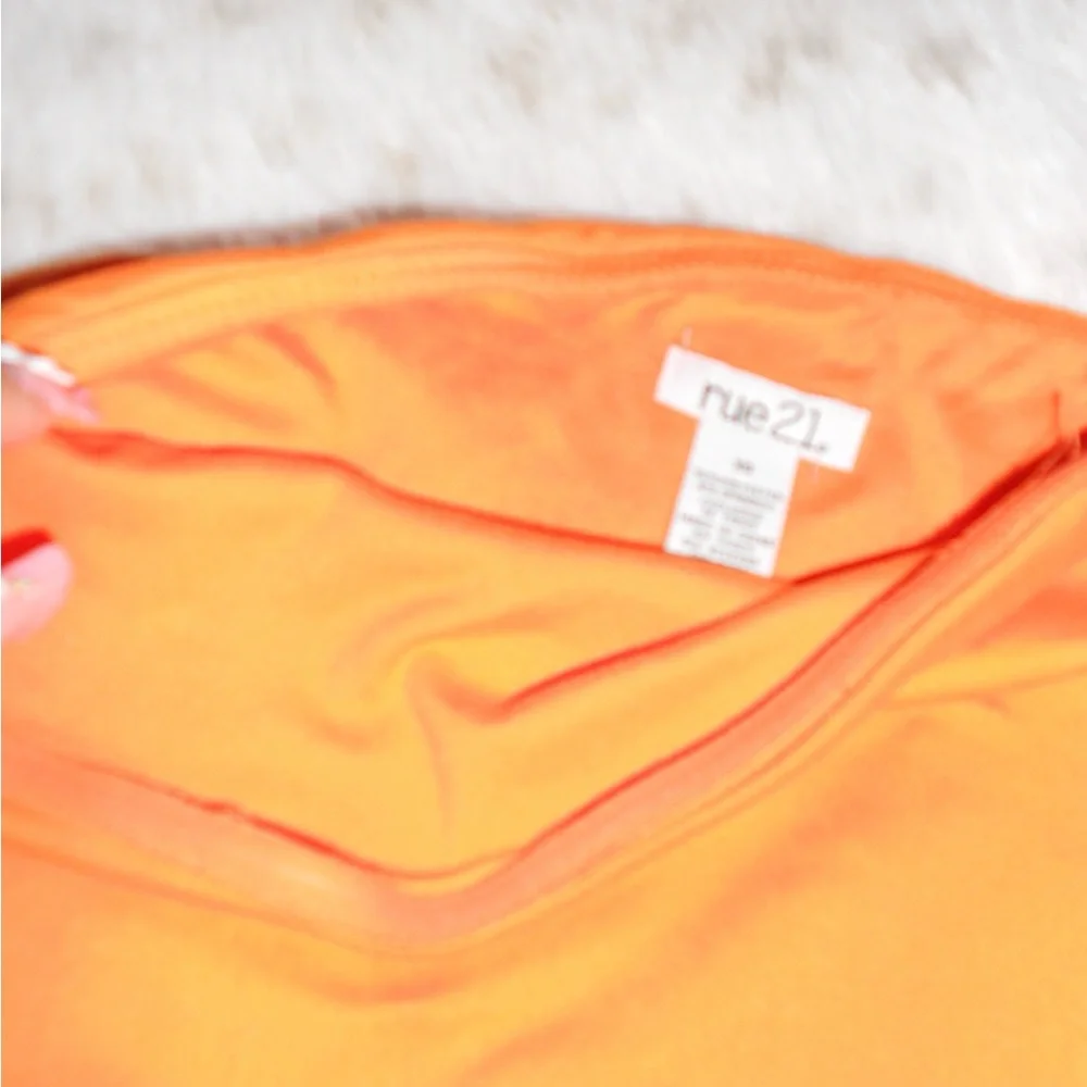 Vibrant Orange Bodycon Tube Top Dress